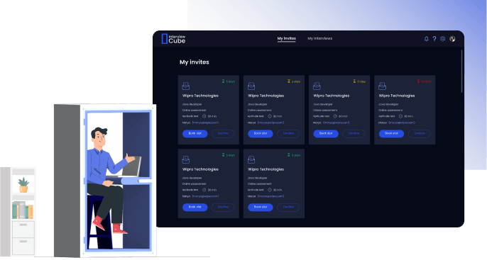 Candidates accepting invites and scheduling a nearby cube